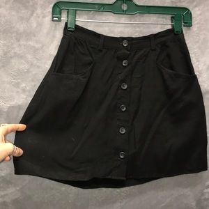 Urban Outfitters Black Button-Down Skirt